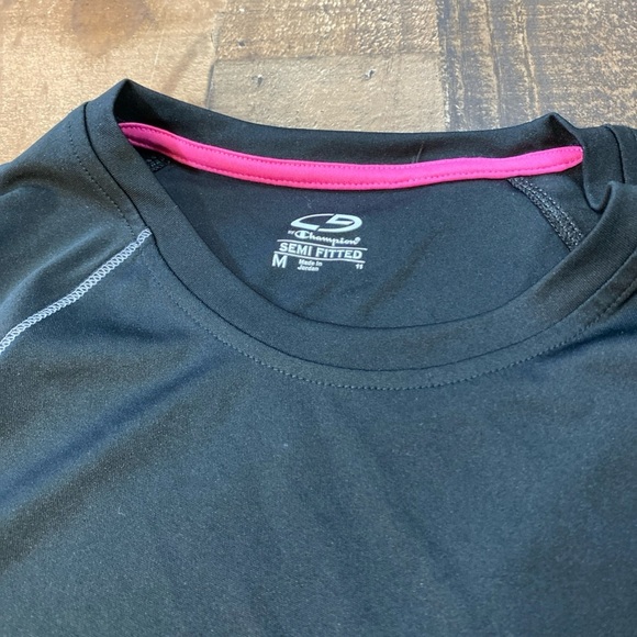 Champion Womens DuoDry Sports Top Black Semi Fitted  Pullover  Athletic Medium - Picture 3 of 10
